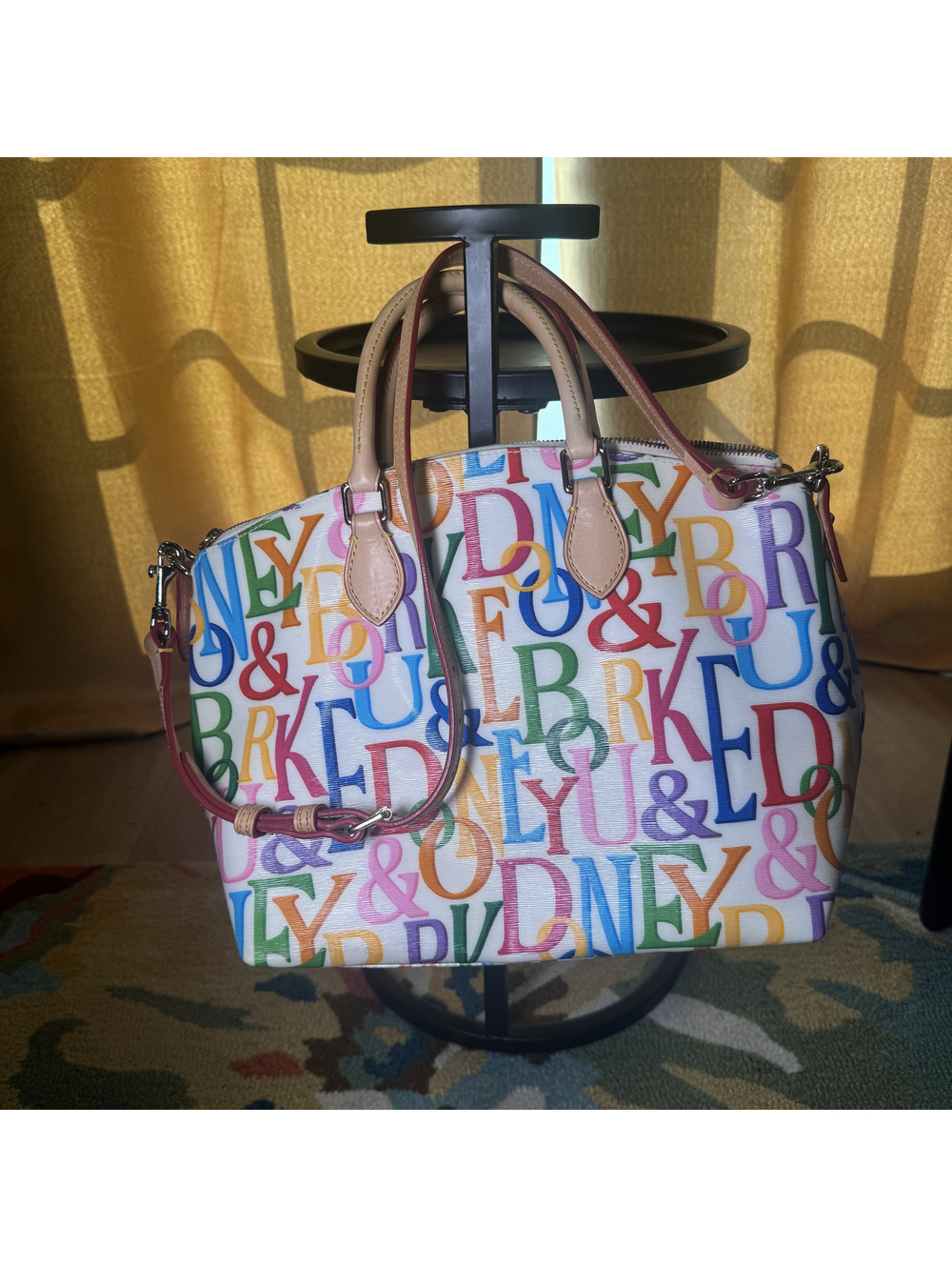 Dooney and Bourke multicolor monogram satchel handbag